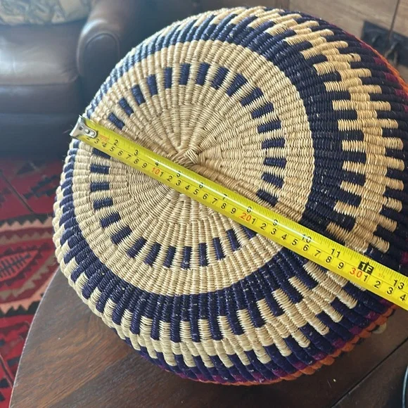 African Bolga basket. Ethnic, tribal, eclectic, unique, hippie, boho home vibes - Picture 13 of 16